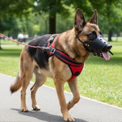 Muselière pour chien​ en cuir souple 