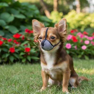 Muselière pour chien​ en tissu ajustable