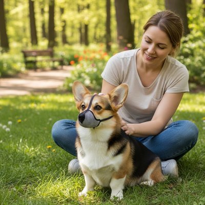 Muselière pour chien​ en tissu réspirante
