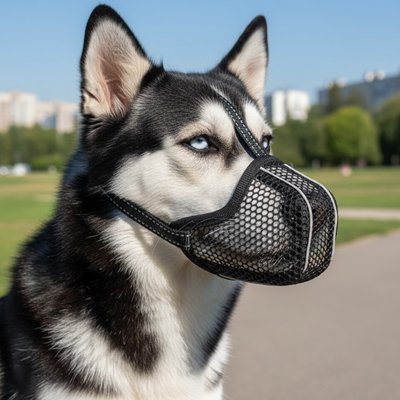 Muselière pour chien​ souple en maille 