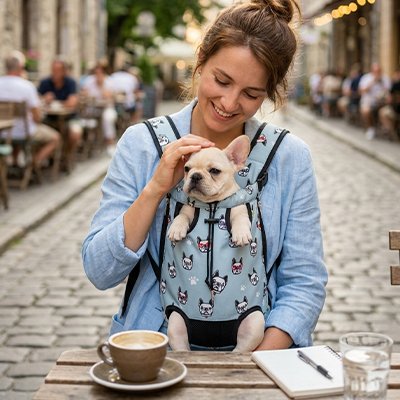 Sac de transport de chien se porte  sur le devant ou sur le dos