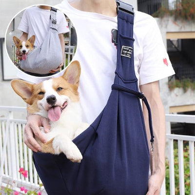 sac de transport pour chien bleu