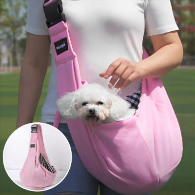 sac de transport pour chien rose bonbon