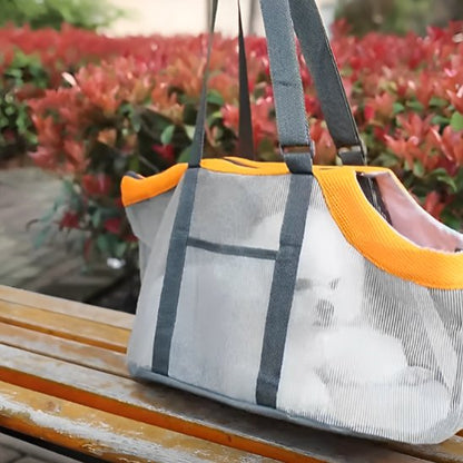 Sac transport chien en nylon en gris