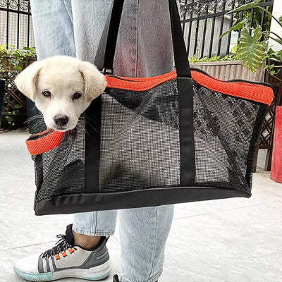 Sac transport chien en nylon en noir