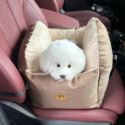 siège auto pour chien couleur beige