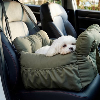 Siege auto pour chien en couleur verte