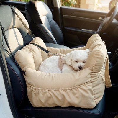 Siège auto pour chien en jaune