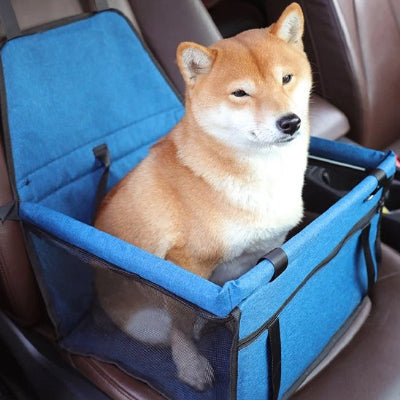 Siege auto pour chien hamac pliant bleu